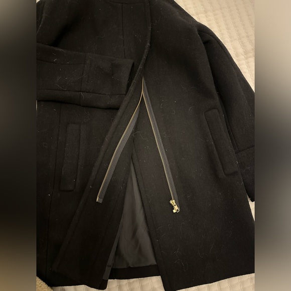 J crew black coat wool blend NWOT size 2 - Picture 5 of 6